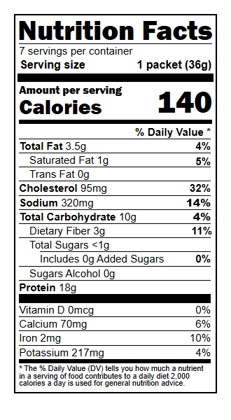 US02106 Nutrition Facts