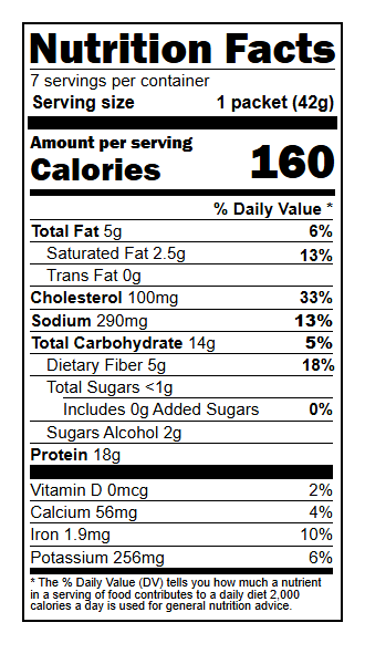 US02116 Nutrition Facts