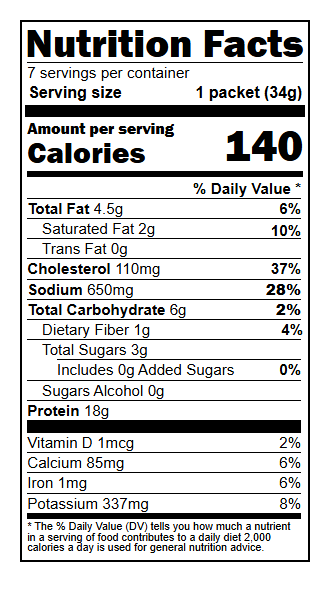 US02135 Nutrition Facts