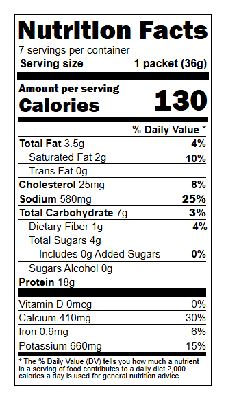 US02185 Nutrition Facts