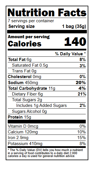 US04109 Nutrition Facts