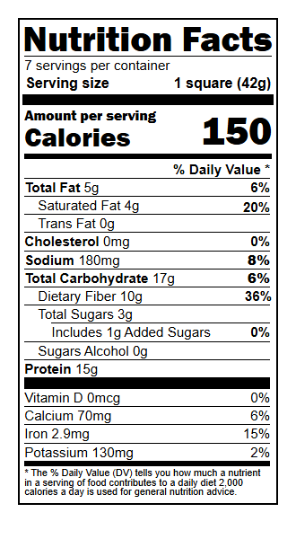 US04116 Nutrition Facts
