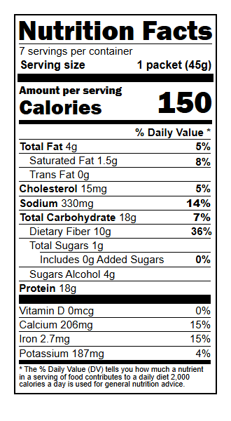 US04121 Nutrition Facts