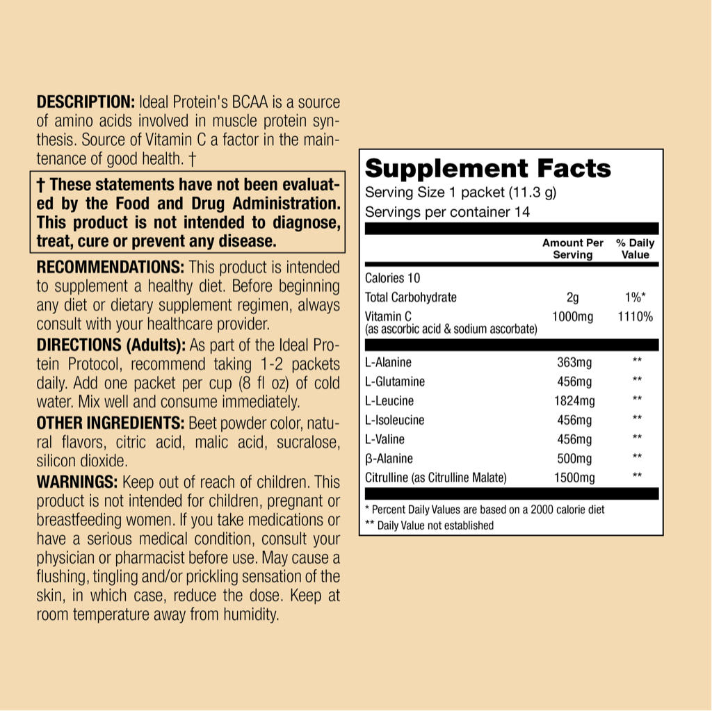 US10530 Nutrition Facts