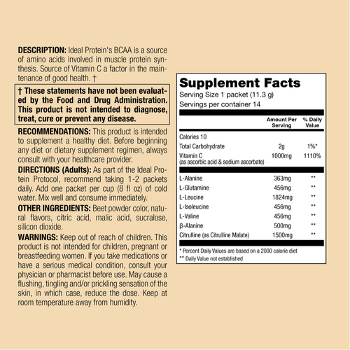 US10530 Nutrition Facts