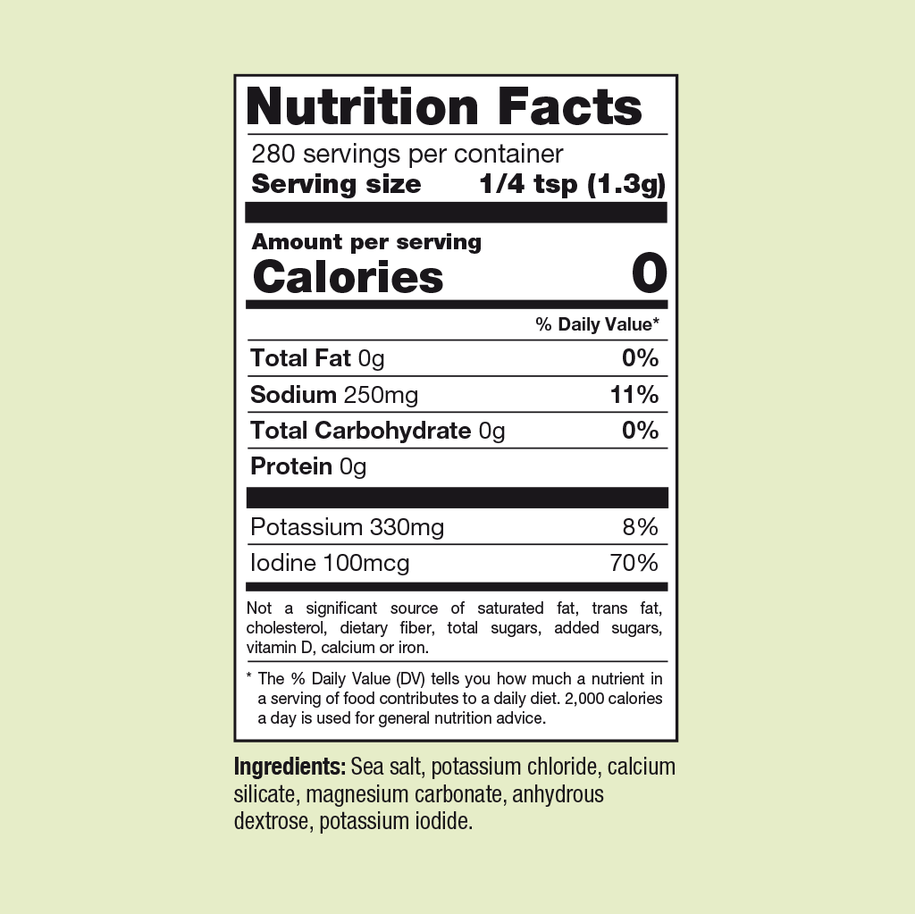 US25215 Nutrition Facts